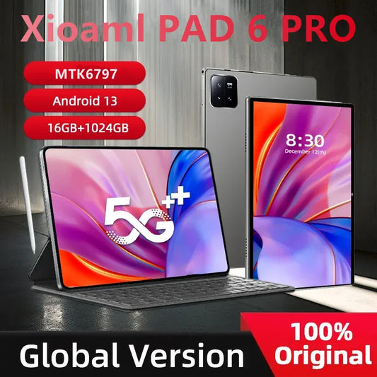 2024 Global Version Original Pad 6 Pro Tablet 16GB+1TB 11inch  Android 13 MTK6797 10000mAh Tablet 5G Dual SIM Card HD 4K Mi Tab