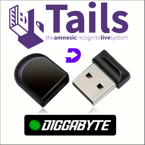 Tails Secure USB MicroDrive - Mini TailsOS Flash Drive (Latest Version) 8GB, compact design with TailsOS preloaded for secure and anonymous browsing."