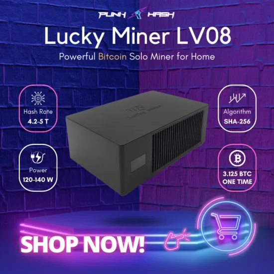 Lucky Miner LV 08 Bitcoin Mining Lucky Miner lv08 Solo miner BTC miner BCH BSV DGB WIFI 4.2TH/S SHA256 BM1366 Miner Crypto Miner