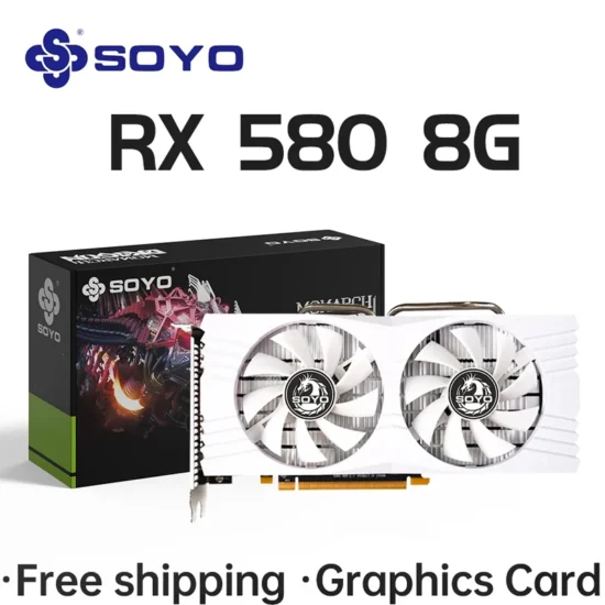 SOYO Graphics Cards Radeon RX580 8G GDDR5 Memory Video Gaming Card PCIE3.0x16 GPU Desktop Computer Components AMD RX 580 8G - Image 2