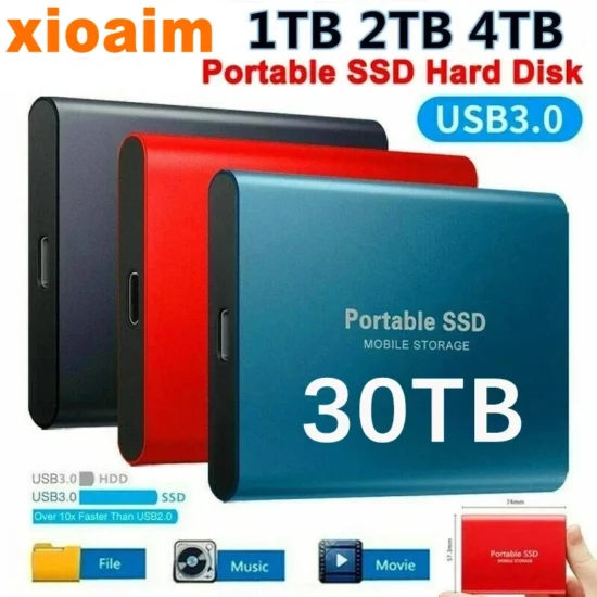 128TB 64TB SSD External Moblie Hard Drive High Speed 16TB 8TB Hard Disk for Desktop Mobile Laptop Comp