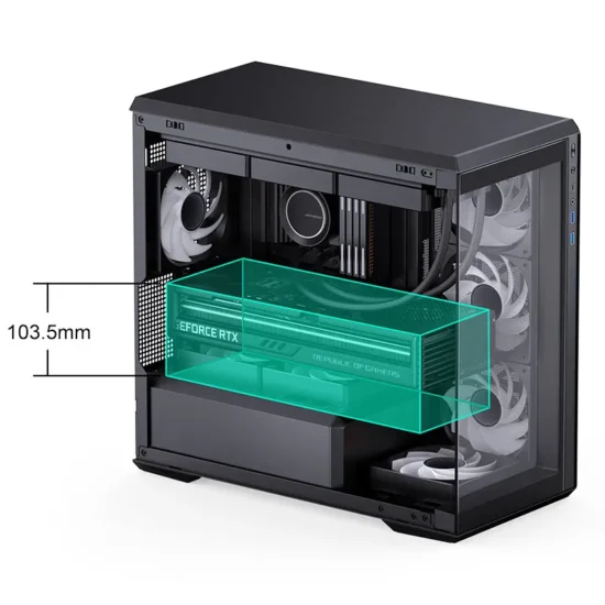 JONSBO D301 MATX Case Without Pillars Panoramic Side Transparency Seaview Room Desktop Chassis Type-c Gen2 360 Water Cooler - Image 6