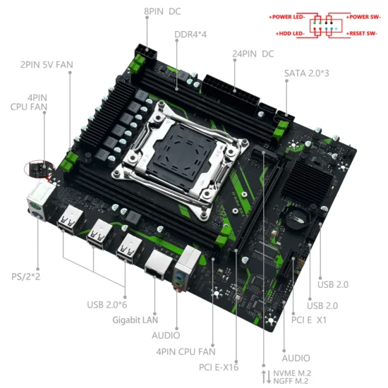 MACHINIST X99 PR9-H Motherboard Set Kit With Intel LGA2011-3 Xeon E5 2650 V4 CPU + DDR4 1*16GB 2133MHz RAM Memory NVME M.2 SATA - Image 2