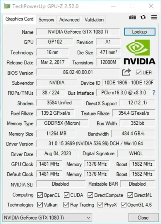 MLLSE Geforce GTX 1080Ti 11GB Gaming Graphics Card GDDR5X 352Bit PCI-E 3.0×16 6+8Pin NVIDIA GPU Game Video Card Placa De Video - Image 6