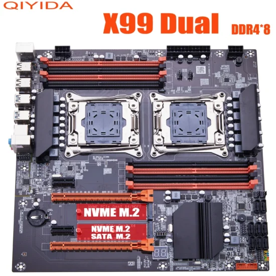 QIYIDA X99 Dual Motherboard X99 C612 Chip Supports LGA 2011-3 CPU DDR4 RAM NVME NGFF M.2 USB3.0 SATA3.0 PCI16X - Image 2