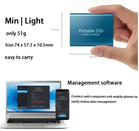 128TB 64TB SSD External Moblie Hard Drive High Speed 16TB 8TB Hard Disk for Desktop Mobile Laptop Comp - Image 3