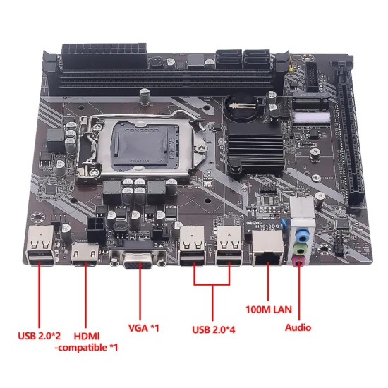 MUCAI H61 Motherboard LGA 1155 Kit Compatible With Intel Core CPUs 2nd And 3rd Generations Supports M.2 NVME SDD - Image 3