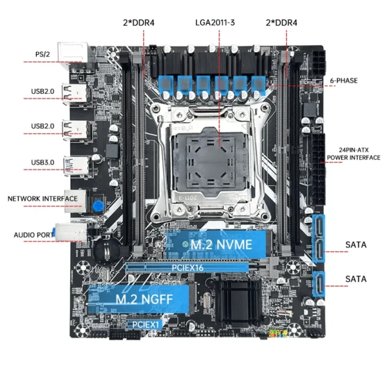 MOUGOL X99 Gaming Motherboard Set with Intel Xeon E5 2680 V4 & DDR4 8Gx2 2133MHz Dual Channel RAM M.2 NVME for Desktop PC - Image 2