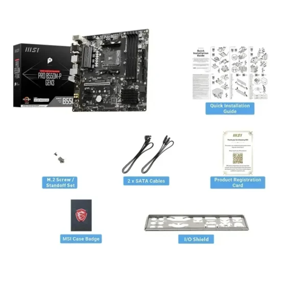 MSI PRO B550M-P GEN3 AMD Gaming Motherboard AM4 DDR4 M.2 Supports Ryzen CPU R3 R5 R7 5000&3000 Series Desktop Computer Mainboard - Image 6