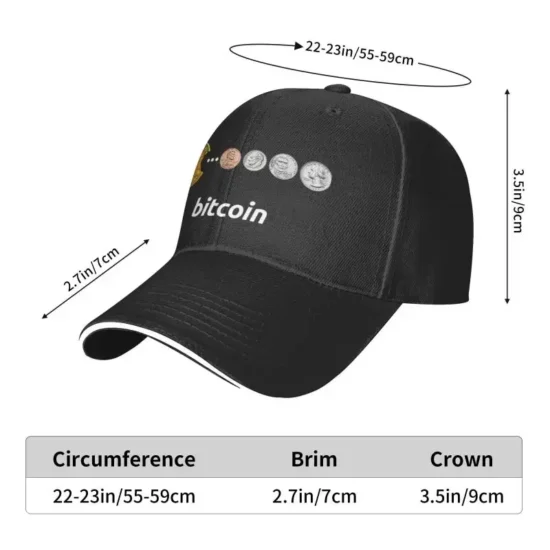 Classic Bitcoin Snacks Baseball Cap Women Men Custom Adjustable Unisex BTC Crypto Coins Dad Hat Outdoor - Image 4