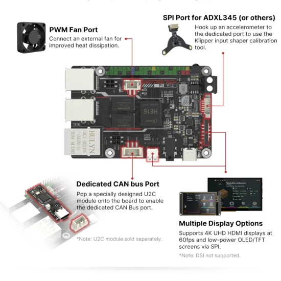 BIGTREETECH BTT PI V1.2 Board Quad Core Cortex-A53 2.4G WiFi 40Pin GPIO VS Raspberry PI 3B Orange Pi For Klipper 3D Printer DIY - Image 3