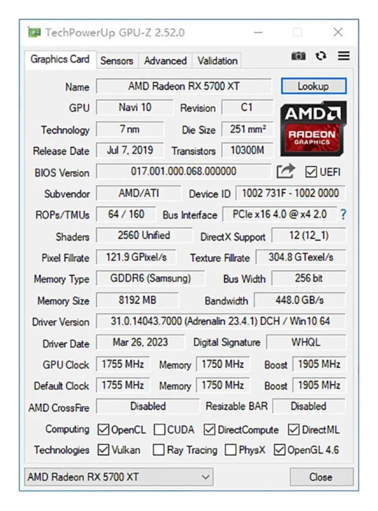 MLLSE AMD RX 5700 XT 8GB Graphics Card GDDR6 256Bit PCI-E 4.0×16 6+8Pin Radeon GPU Rx 5700XT Gaming Video Card Placa De Video - Image 6