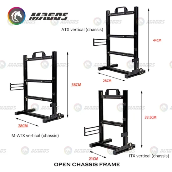 Aluminum Fully Open Case Frame Support ITX / MATX /ATX Motherboard,Vertical Computer Housing PC Water Cooling Gamer DIY Cabinet - Image 3