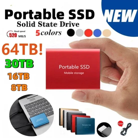 128TB 64TB SSD External Moblie Hard Drive High Speed 16TB 8TB Hard Disk for Desktop Mobile Laptop Comp - Image 4