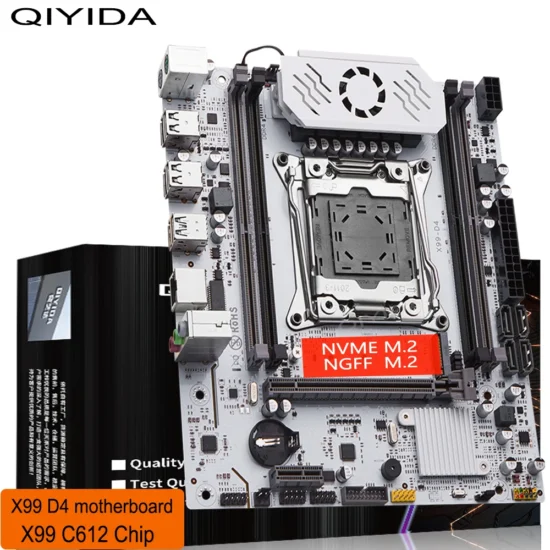 QIYIDA X99 motherboard D4 LGA 2011 3 with M.2 slot Support X99 C612chip DDR4 Memory SATA3.0 USB3.0 PCI16X