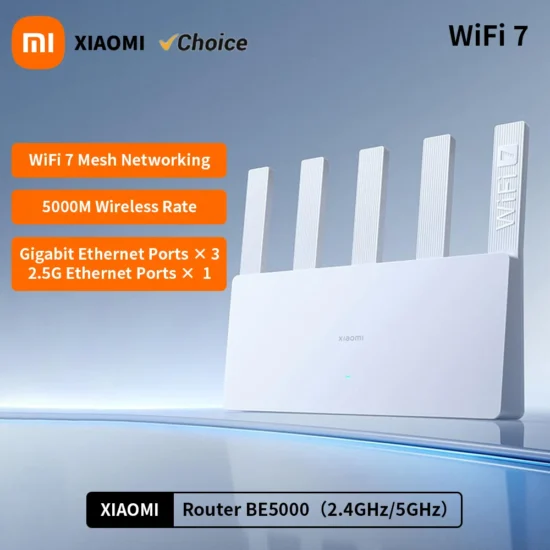 2024 New Xiaomi Router BE5000 Wi-Fi 7 5000M Level 2.5G Network Port Dual Broadband Mijia Network Security Protection Home Router