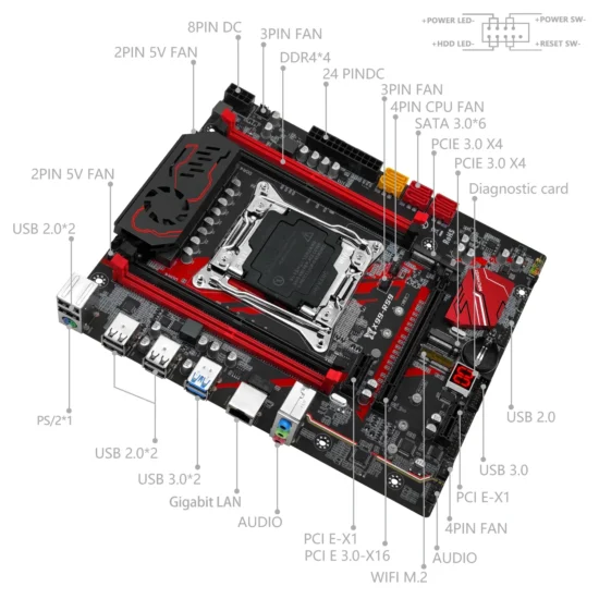 MACHINIST X99 RS9 Motherboard Combo LGA2011-3 Xeon Kit E5 2640 V4 CPU Processor DDR4 16GB 2666MHz Memory NVME M.2 Four Channel - Image 4