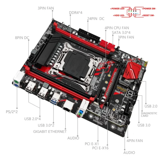 MACHINIST RS9 X99 Motherboard Support Xeon E5 V3 V4 LGA 2011-3 CPU Processor DDR4 RAM Four Channel and SATA PCI-E M.2 Slot - Image 3