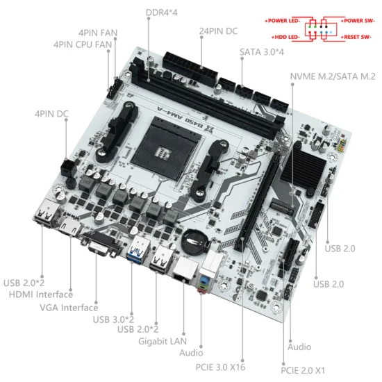 MACHINIST B450 Motherboard AMD Processor Dual-channel DDR4 Memory AM4 Mainboard M.2 NVME (Supports Ryzen 5500 5600 5600G CPU) - Image 3