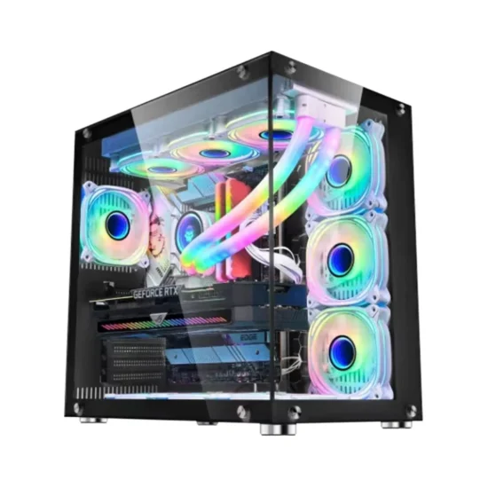 ATX Tower Computer Case, 0.6mm SPCC + Tempered Glass Material, Up to360mm Radiator & 10x 120mm Case Fans, USB 3.0 / USB 2.0*2