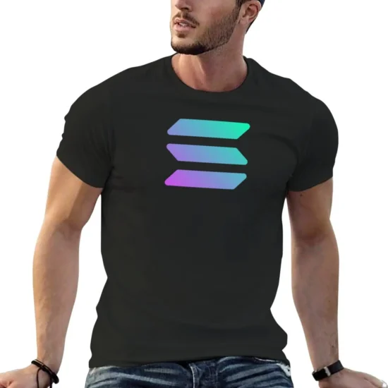 New Solana Crypto - Solana SOL Cryptocurrency T-Shirt Short sleeve Short sleeve tee anime clothes Men's cotton t-shirt