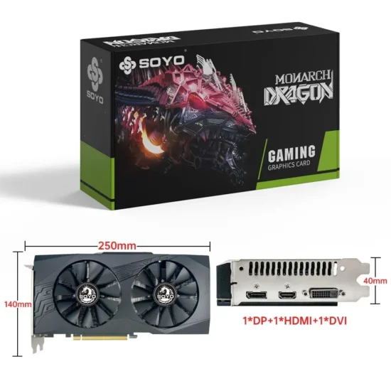 SOYO Graphics Cards Radeon RX580 8G GDDR5 Memory Video Gaming Card PCIE3.0x16 GPU Desktop Computer Components AMD RX 580 8G - Image 3