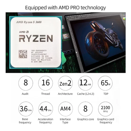 AMD Ryzen 5 R5 3600 3.6GHz 6-Core 12-Thread CPU Processor LGA AM4 - Image 3