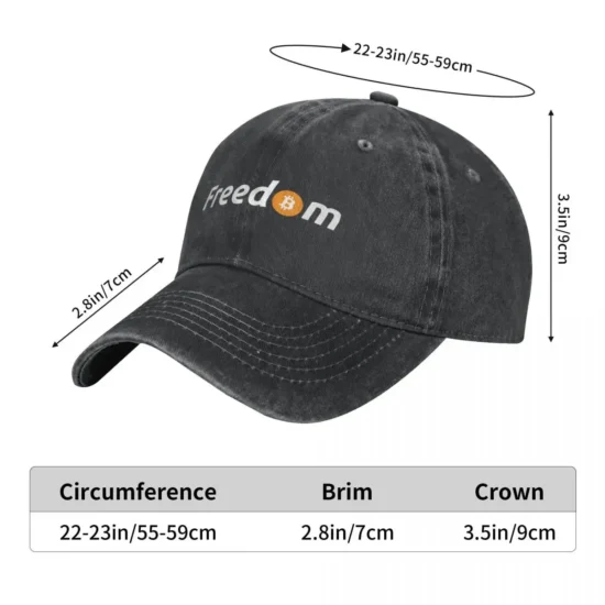 Bitcoin Freedom Denim Baseball Cap Adjustable Hats Women Men Crypto Btc Blockchain Cap Spring Autumn Classic Casquette Gorras - Image 4