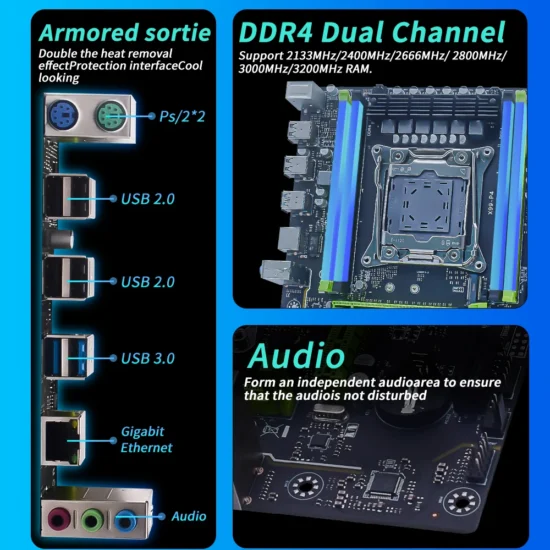 MUCAI X99 P4 Motherboard LGA 2011-3 Kit Set With DDR4 16GB(2*8GB) 2666MHz RAM Memory And Intel Xeon E5 2680 V3 CPU Processor - Image 2