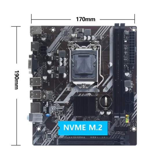 MUCAI H61 Motherboard LGA 1155 Kit Compatible With Intel Core CPUs 2nd And 3rd Generations Supports M.2 NVME SDD - Image 2