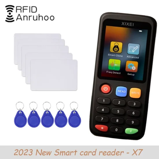 New RFID Smart Card Reader X7 125khz Badge Copier 13.56mhz Nfc Decoder Duplicator Ic Id Chip Tag Clone Ntag213 215 Key Writer